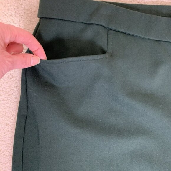 Susan Graver Womens Pants 2X Tall Pull On Green Stretch Smart Ponte Slim Leg - Picture 4 of 15
